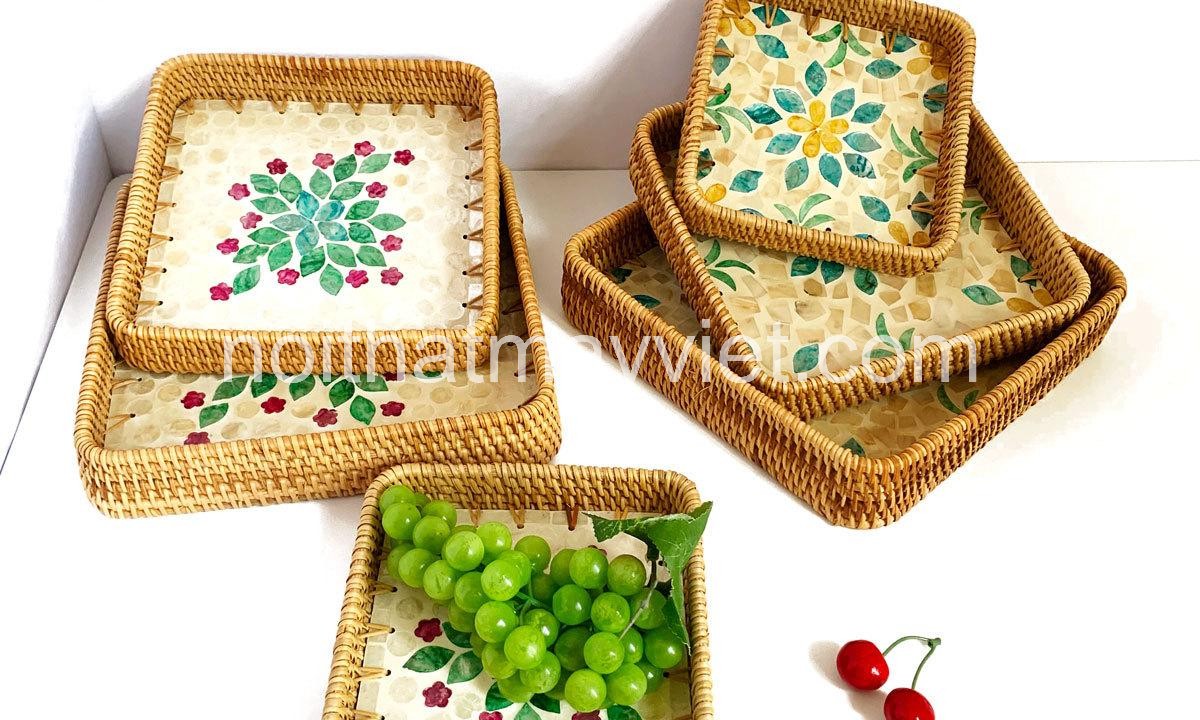 Khay Đựng Đồ Mây Tre KDMT0028